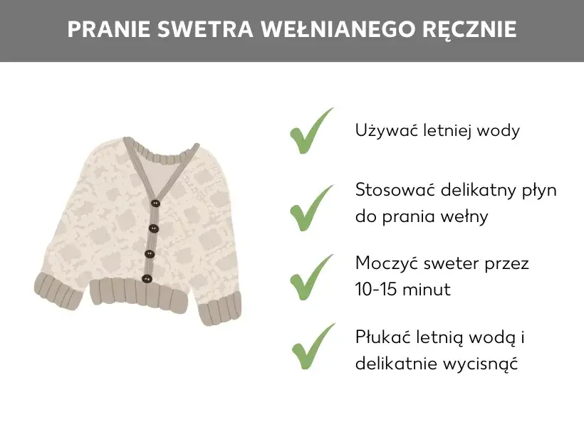 pranie ręczne swetra wełnianego krok po kroku