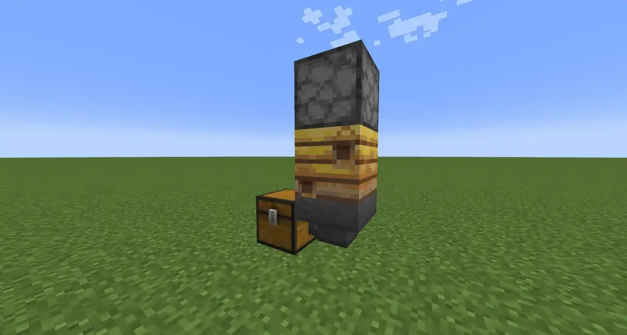 Automatyczny ul w Minecraft: dyspenser, plaster miodu, lej i skrzynia. Prosty spos&oacute;b, jak zrobić ul w Minecraft.