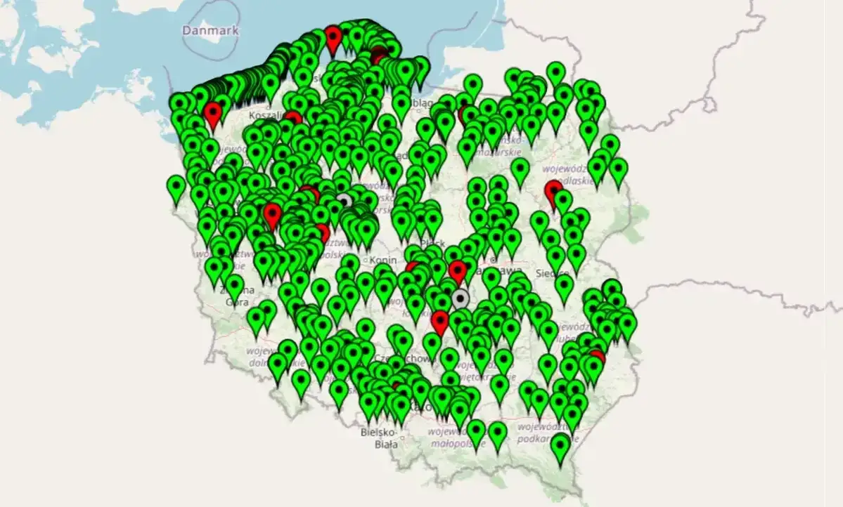 Serwis Kąpieliskowy GIS mapa sinic Bałtyk