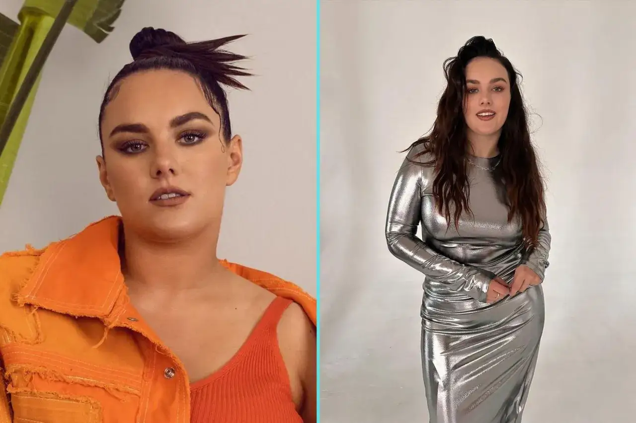Ewa Farna schudła! Wokalistka w dwóch stylizacjach: w pomarańczowej kurtce i srebrnej, błyszczącej sukience.
