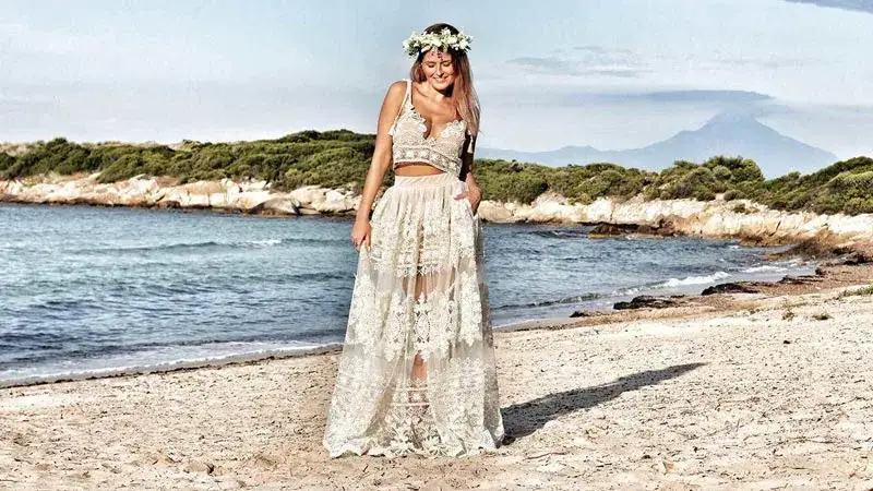 inspiracje suknie ślubne boho plaża