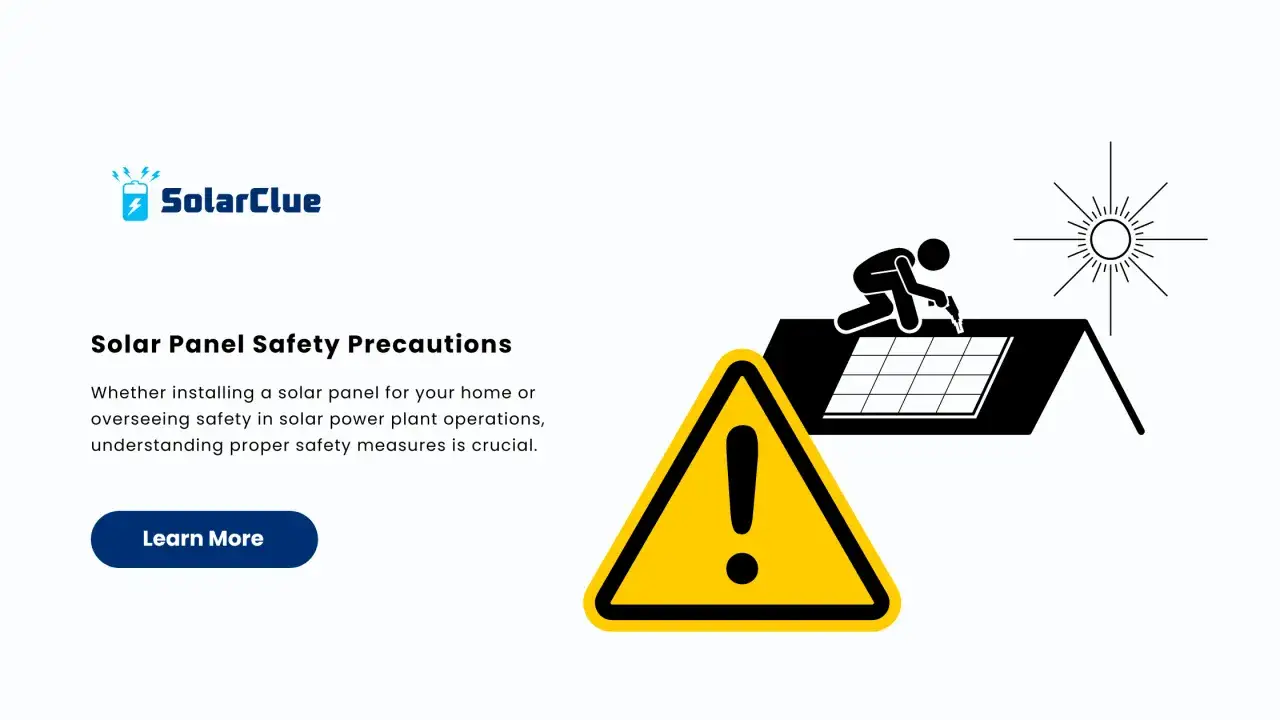 Czy fotowoltaika jest bezpieczna? Dowiedz się o środkach ostrożności przy instalacji paneli słonecznych. Ikona ostrzegawcza i instalator na dachu.