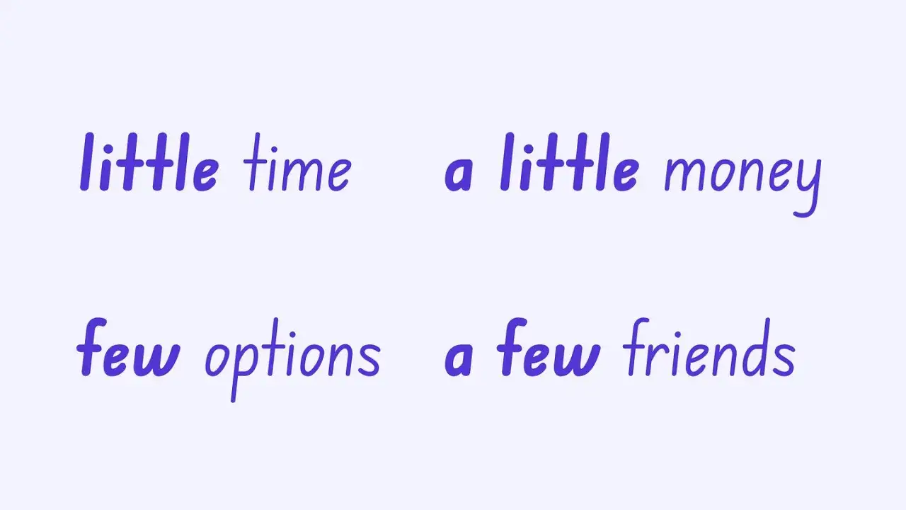 difference between few and a few little and a little