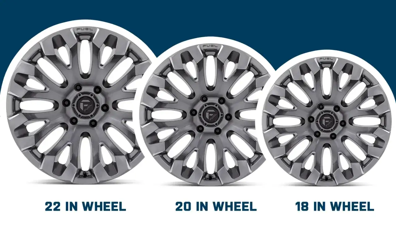 Trzy felgi Fuel o średnicach 22, 20 i 18 cali. Zastanawiasz się, ile waży opona z felgą?