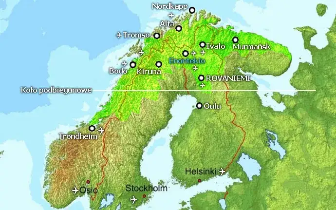 Lotniska w Laponii na mapie