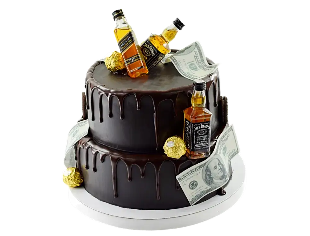 Tort z whisky i cygarami