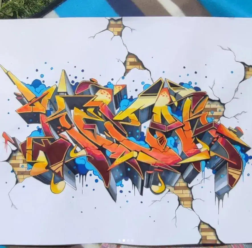 graffiti stile wildstyle bubble style 3d