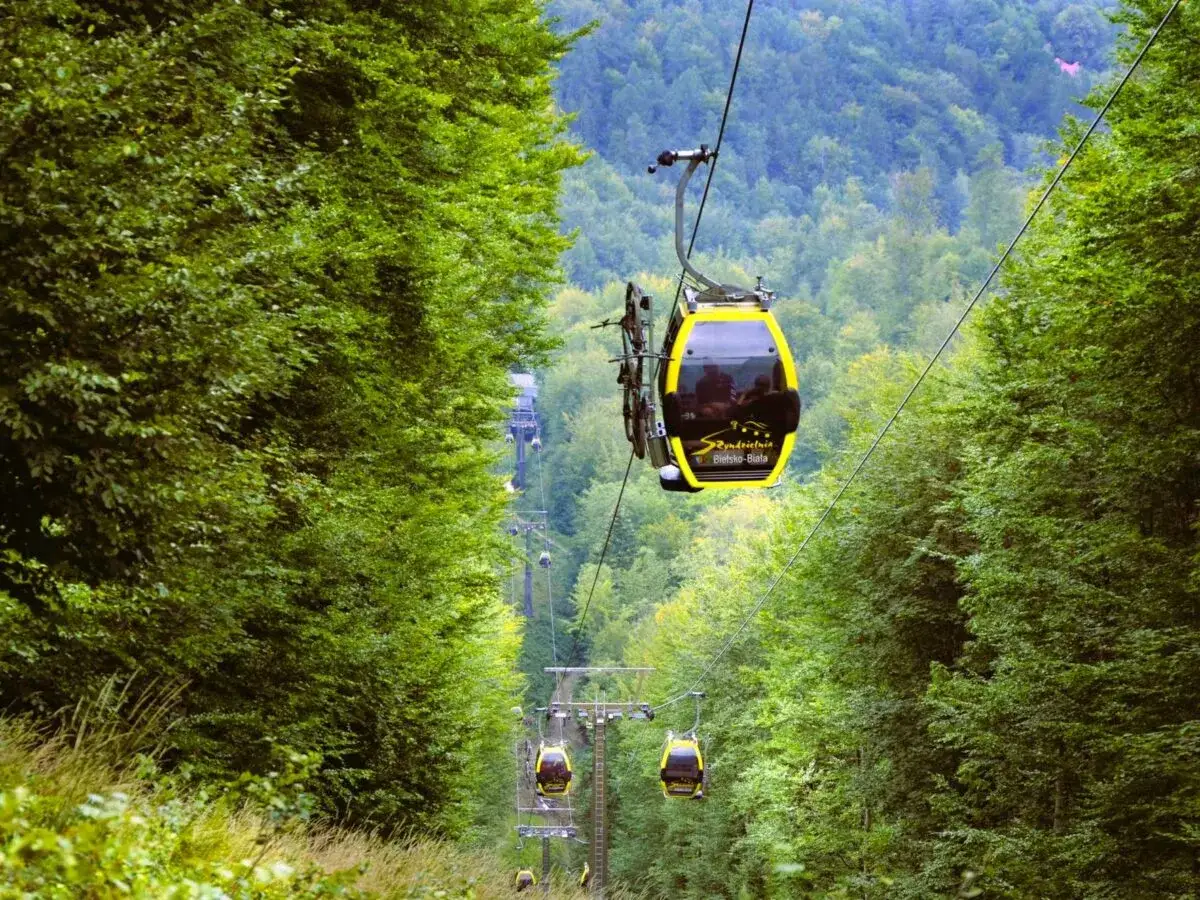 Kolej gondolowa Szyndzielnia widok z g&oacute;ry