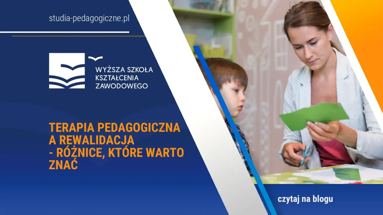 Nauczycielka pokazuje chłopcu, na czym polegają zajęcia rewalidacyjne, podczas wspólnego wycinania.