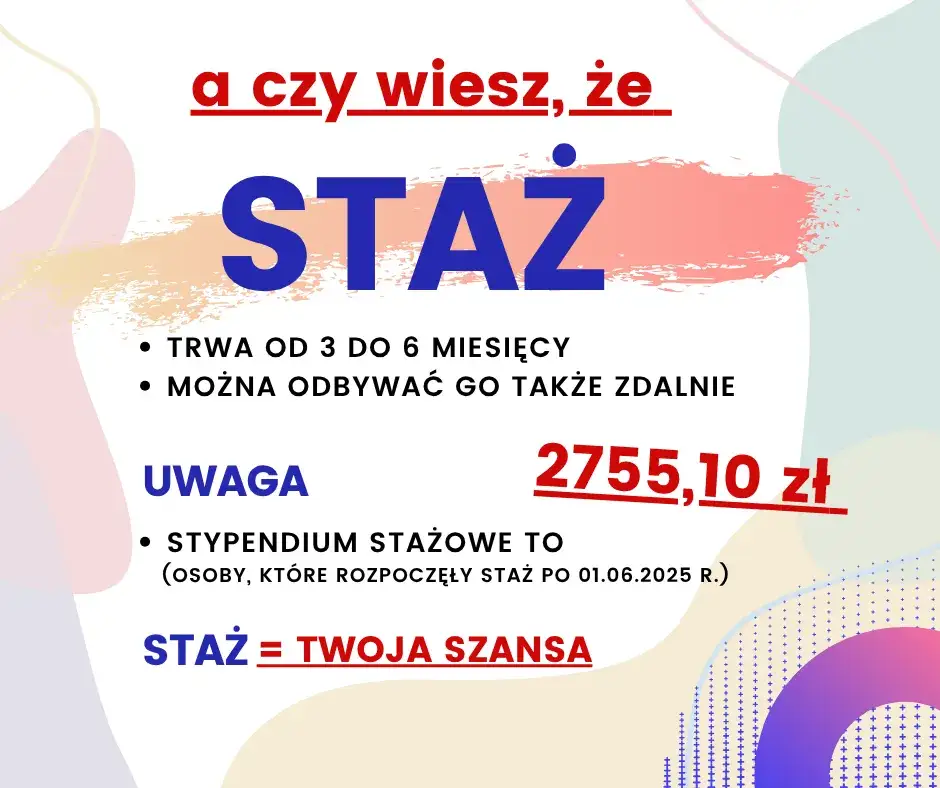 Staż z urzędu pracy stypendium