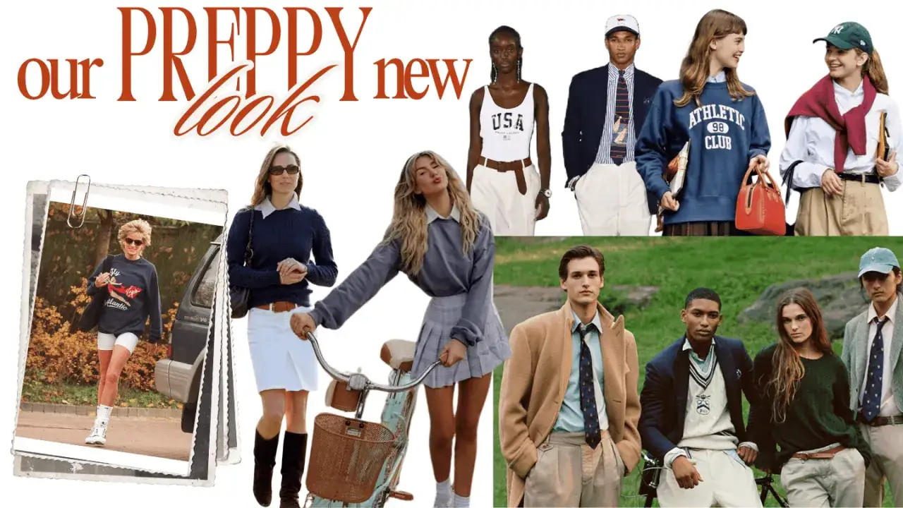 kolaż zdjęć stylizacje Y2K Preppy Old Money
