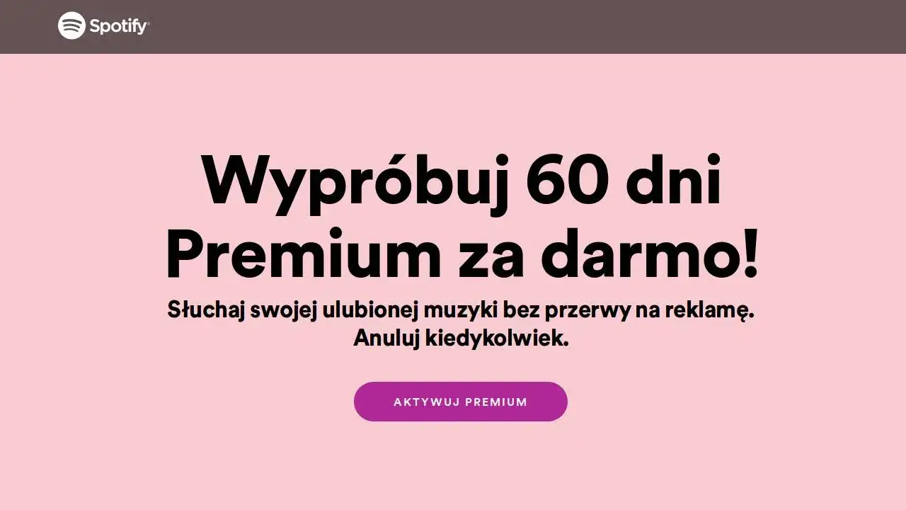 Spotify darmowy okres pr&oacute;bny