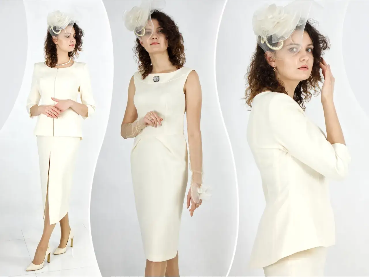 Elegancka kobieta po 40. w ślubnej stylizacji cywilnej