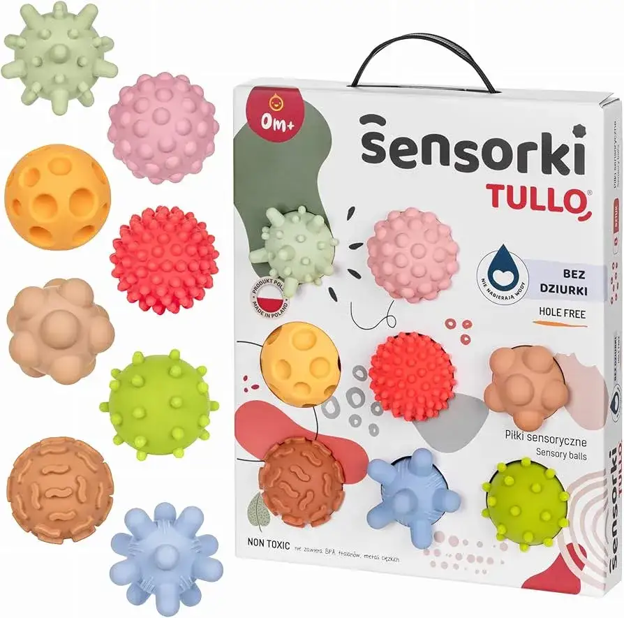 zestaw piłek sensorycznych Tullo różne rozmiary i faktury