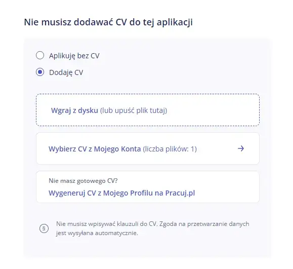 Pracuj.pl edycja profilu kandydata