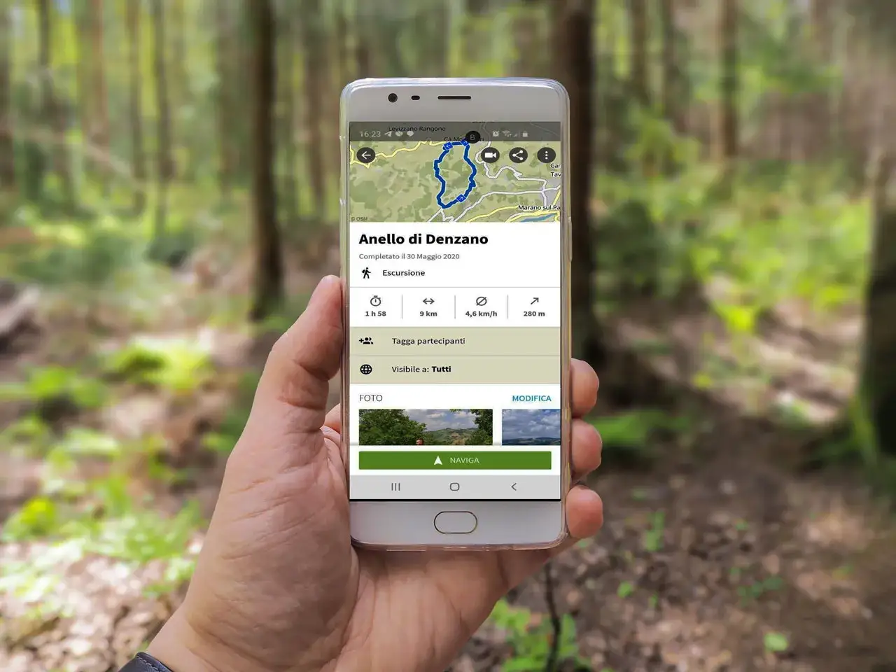 schermata app trekking funzionalit&agrave; premium