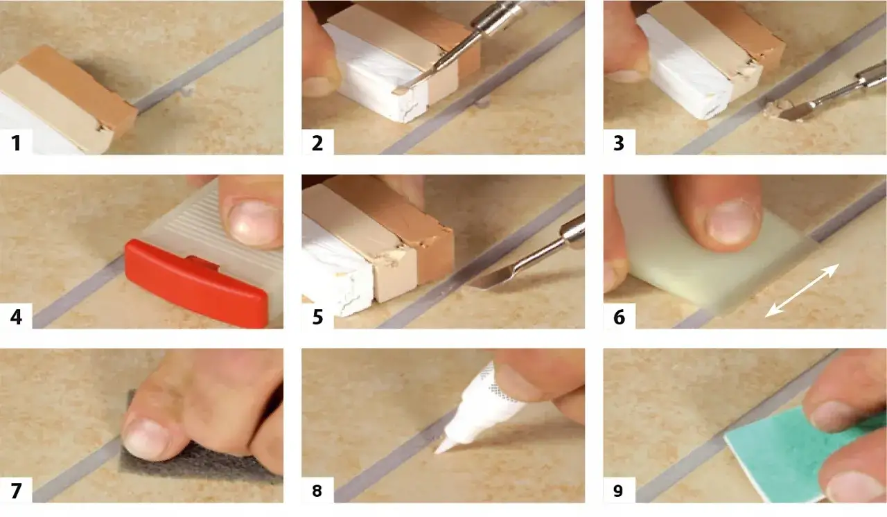 dopasowanie koloru wypełniacza do płytek