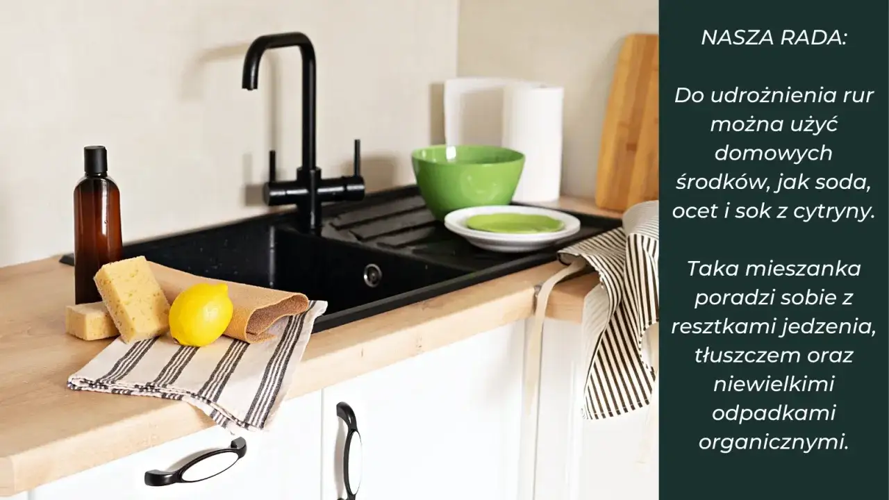 Ocet i soda oczyszczona do czyszczenia zlewu