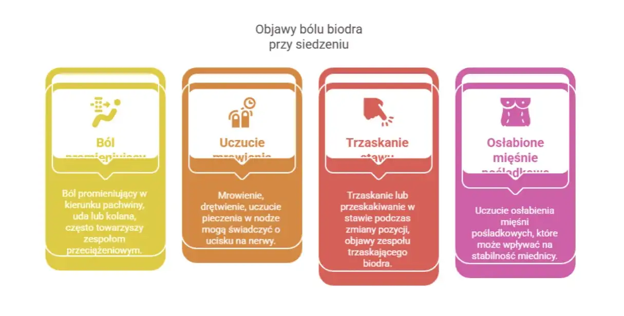 Różnice ból biodra a kręgosłup infografika