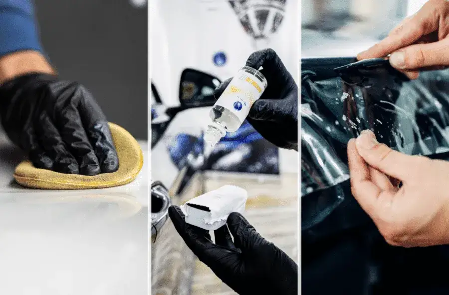 Aplikacja wosku samochodowego r&oacute;żne formy