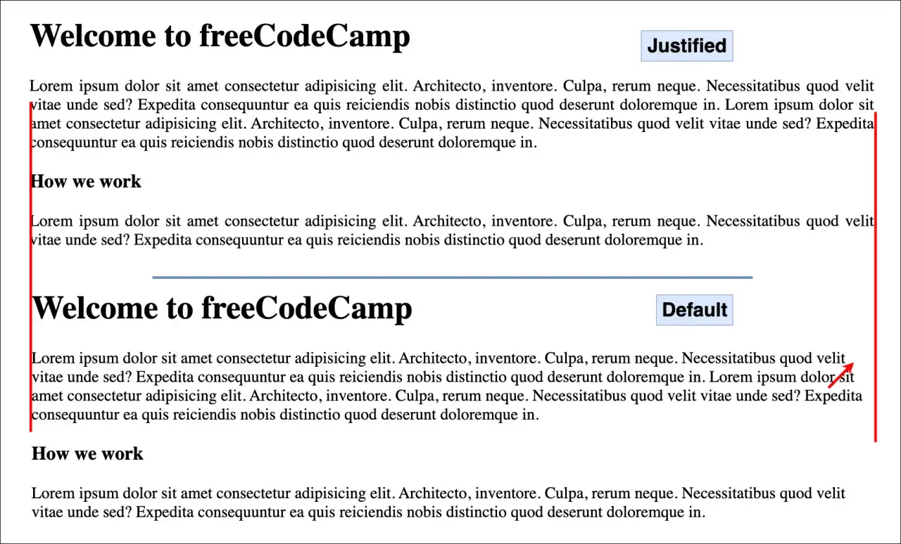 text-align center example code