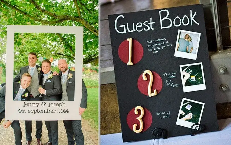 inspiracje dekoracji fotobudki z kartonu