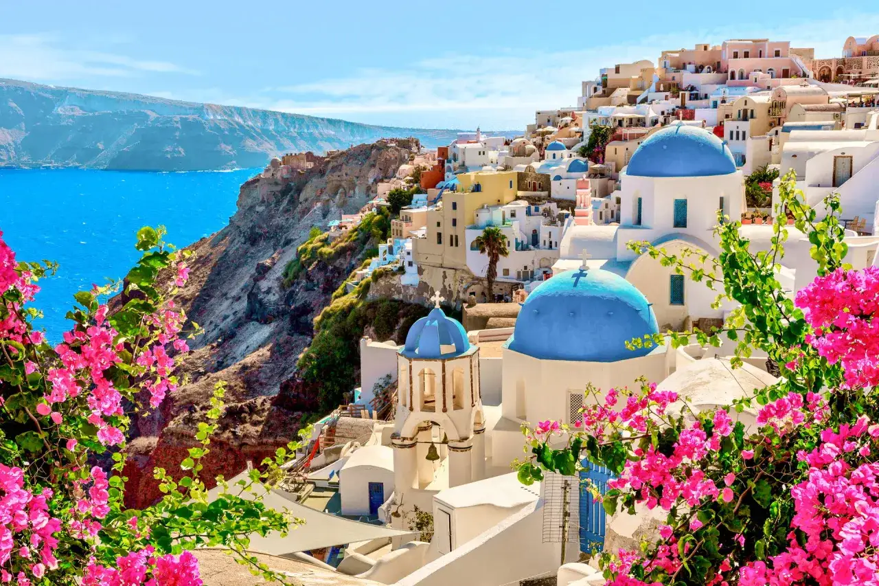 Santorini Mykonos Paros Naksos Milos krajobrazy