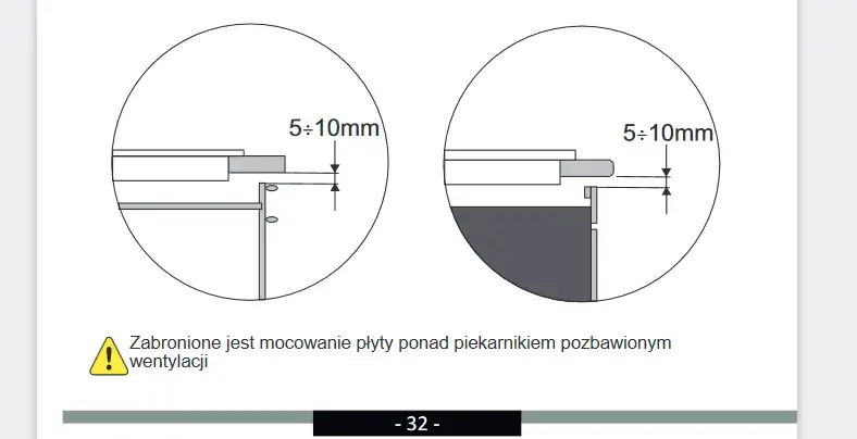 wentylacja pod płytą indukcyjną w szafce