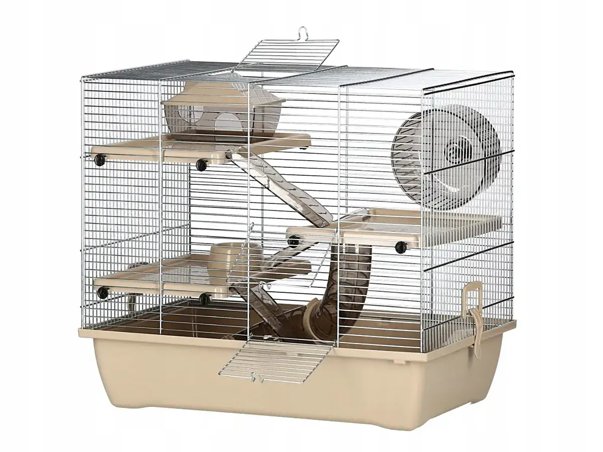 Idealna klatka dla chomika z wyposażeniem