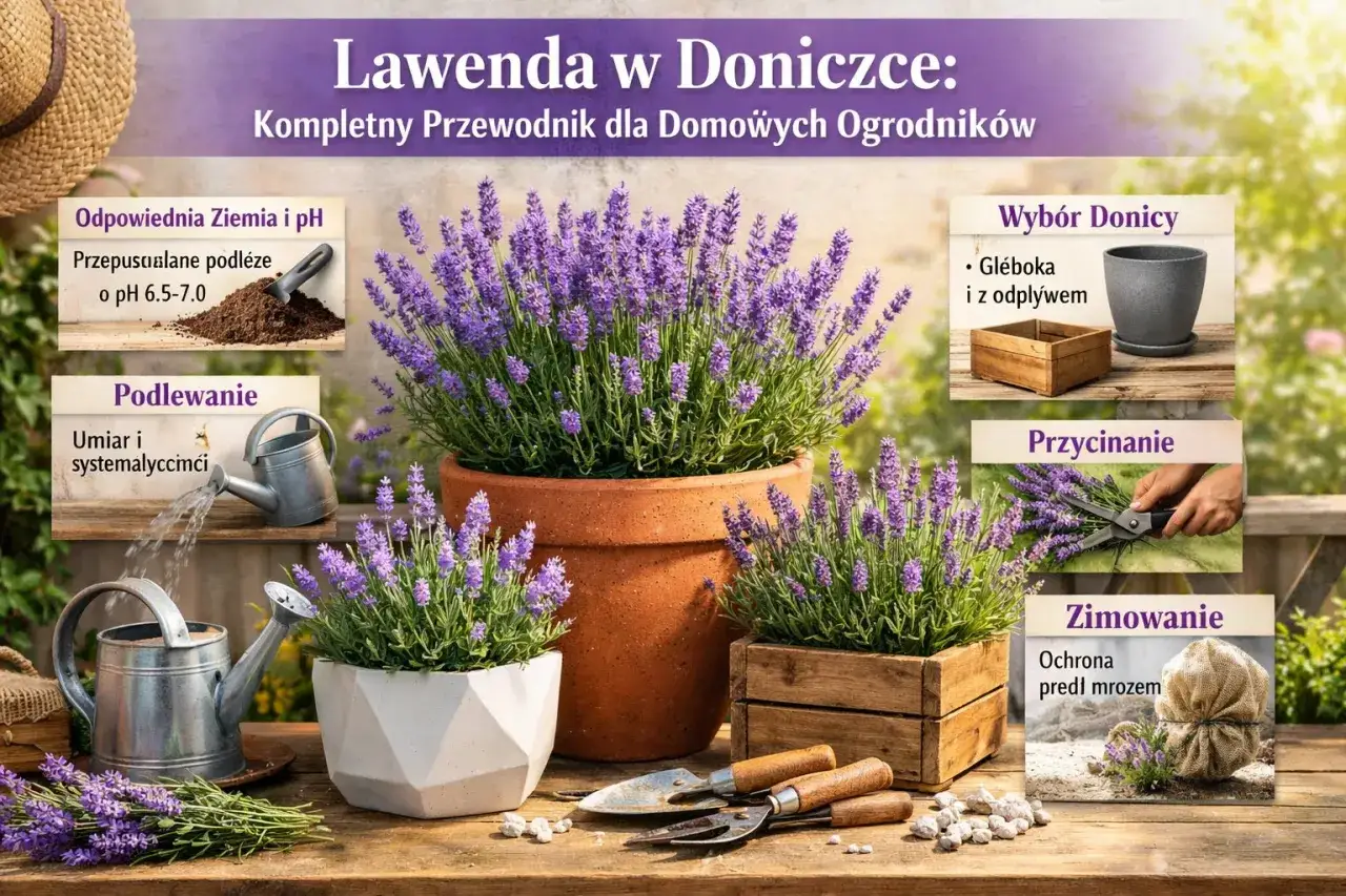 Lawenda w doniczce potrzebuje przepuszczalnej ziemi o pH 6.5-7.0. Poradnik dla domowych ogrodników.