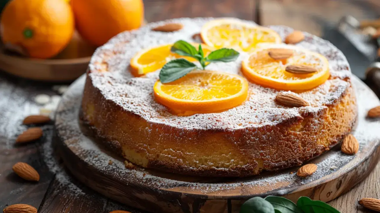 Zdjęcie Hiszpańskie ciasto migdałowe - Przepis na ciasto z pomarańczami