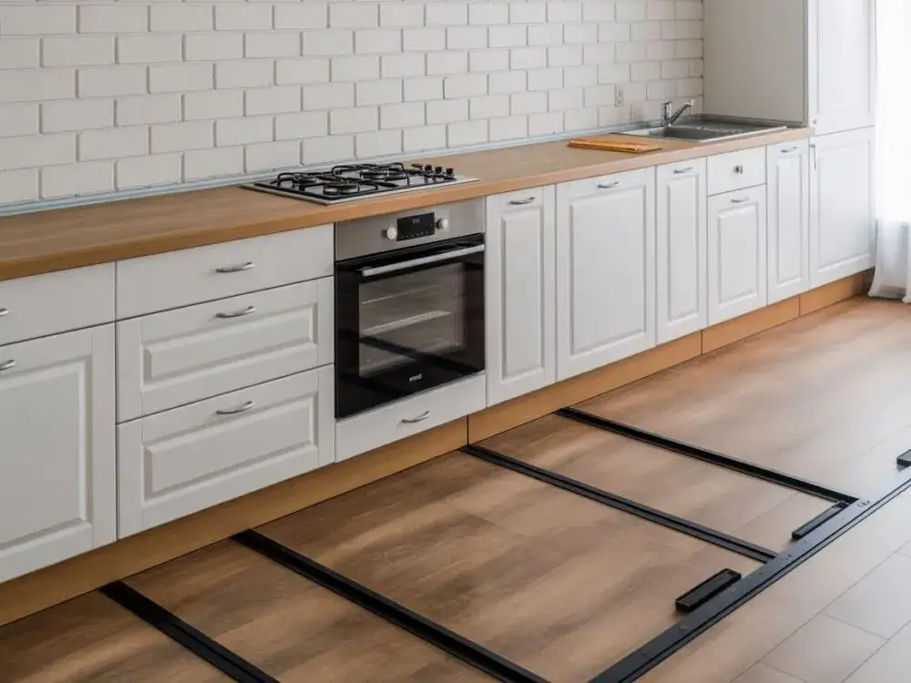 Zdjęcie Czy układać panele winylowe pod szafkami w kuchni? Unikaj błędów!