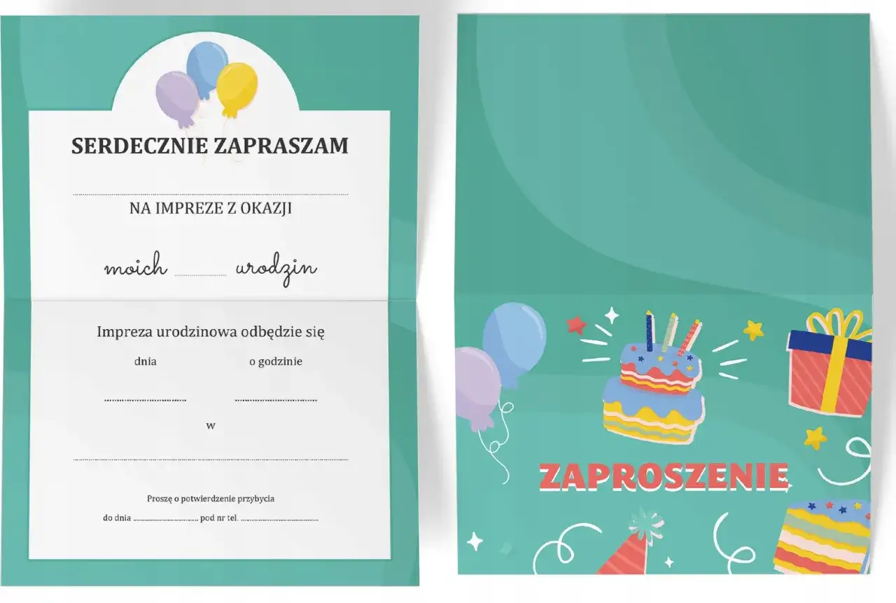 przykładowe teksty na zaproszenie urodzinowe w notatniku