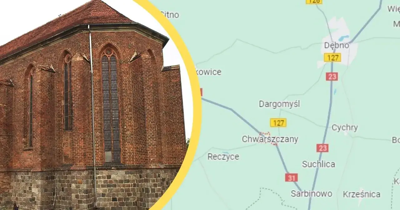 Mapa komandorii templariuszy w Polsce