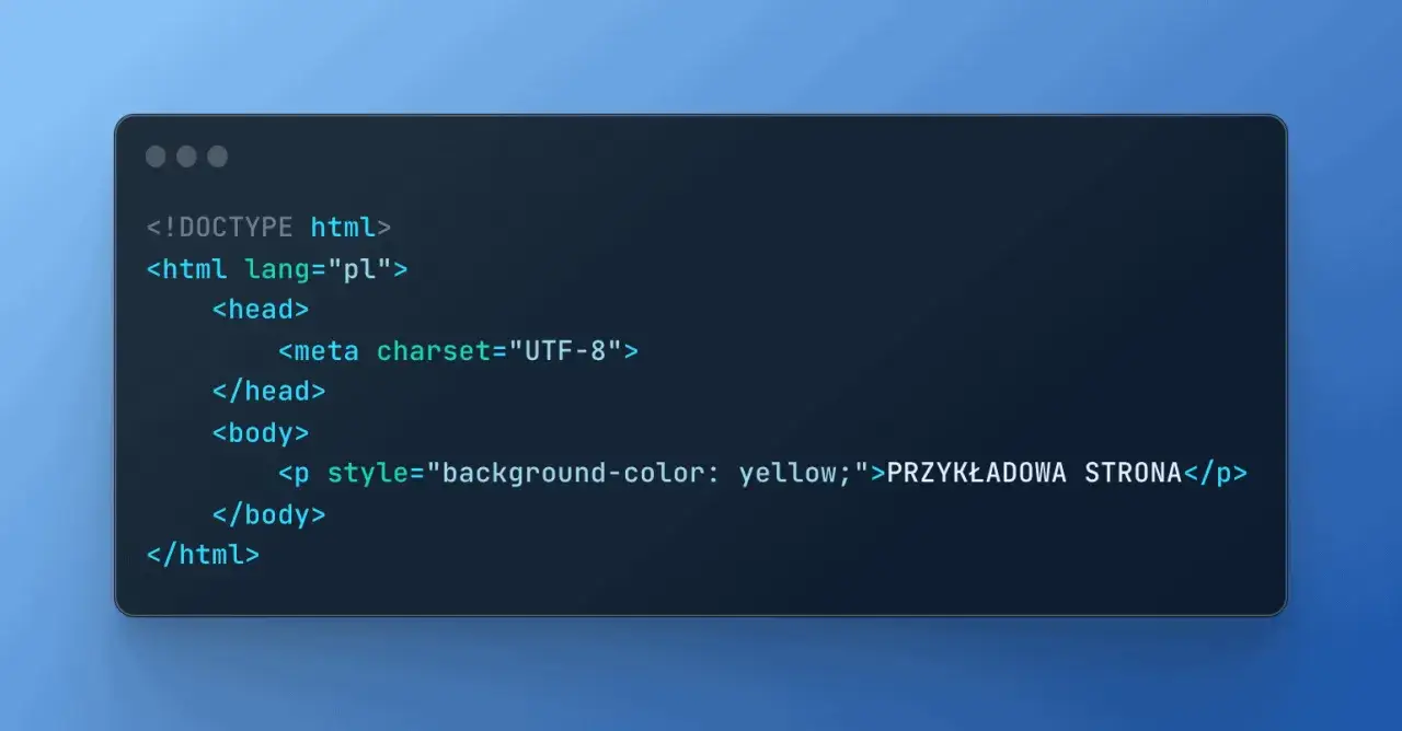 CSS inline przykład kodu
