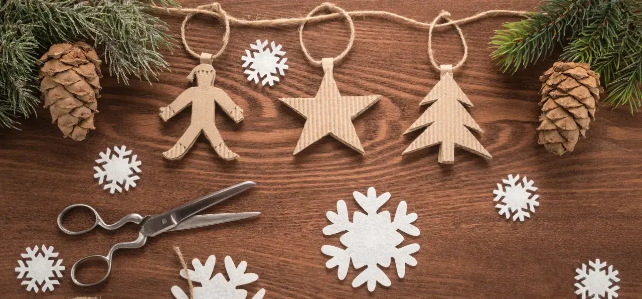 papierowe ozdoby choinkowe styl skandynawski