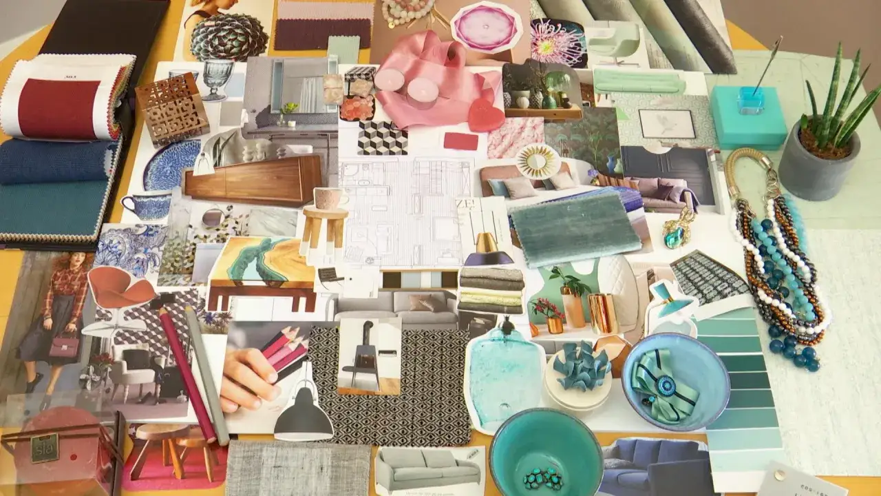Jak stworzyć spójny moodboard stylowej imprezy: inspiracje, próbki tkanin, kolory i elementy dekoracyjne tworzą wizualną opowieść o elegancji.