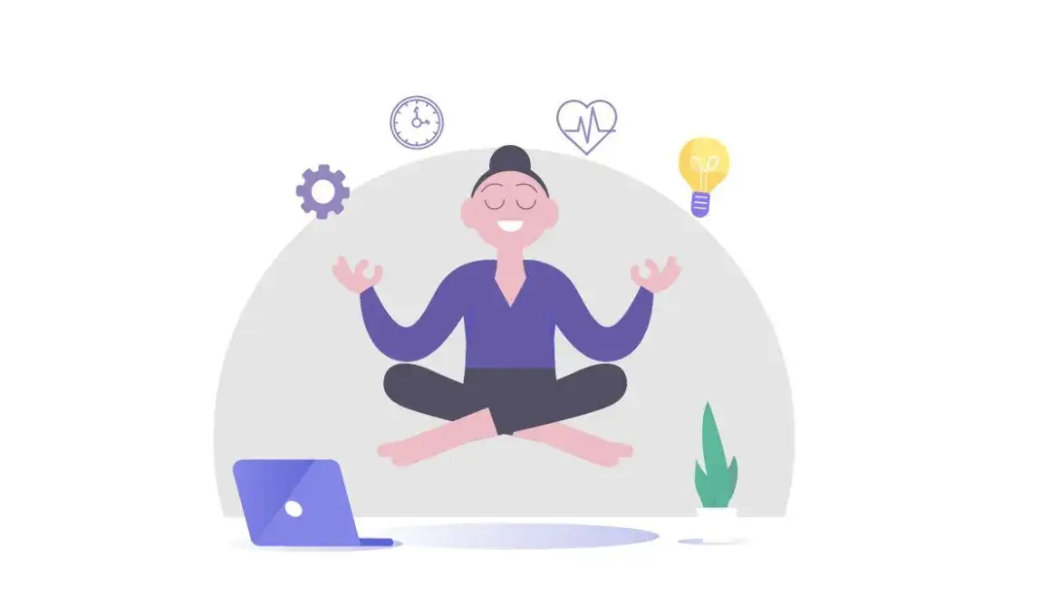 osoba medytująca lub relaksująca się, work-life balance