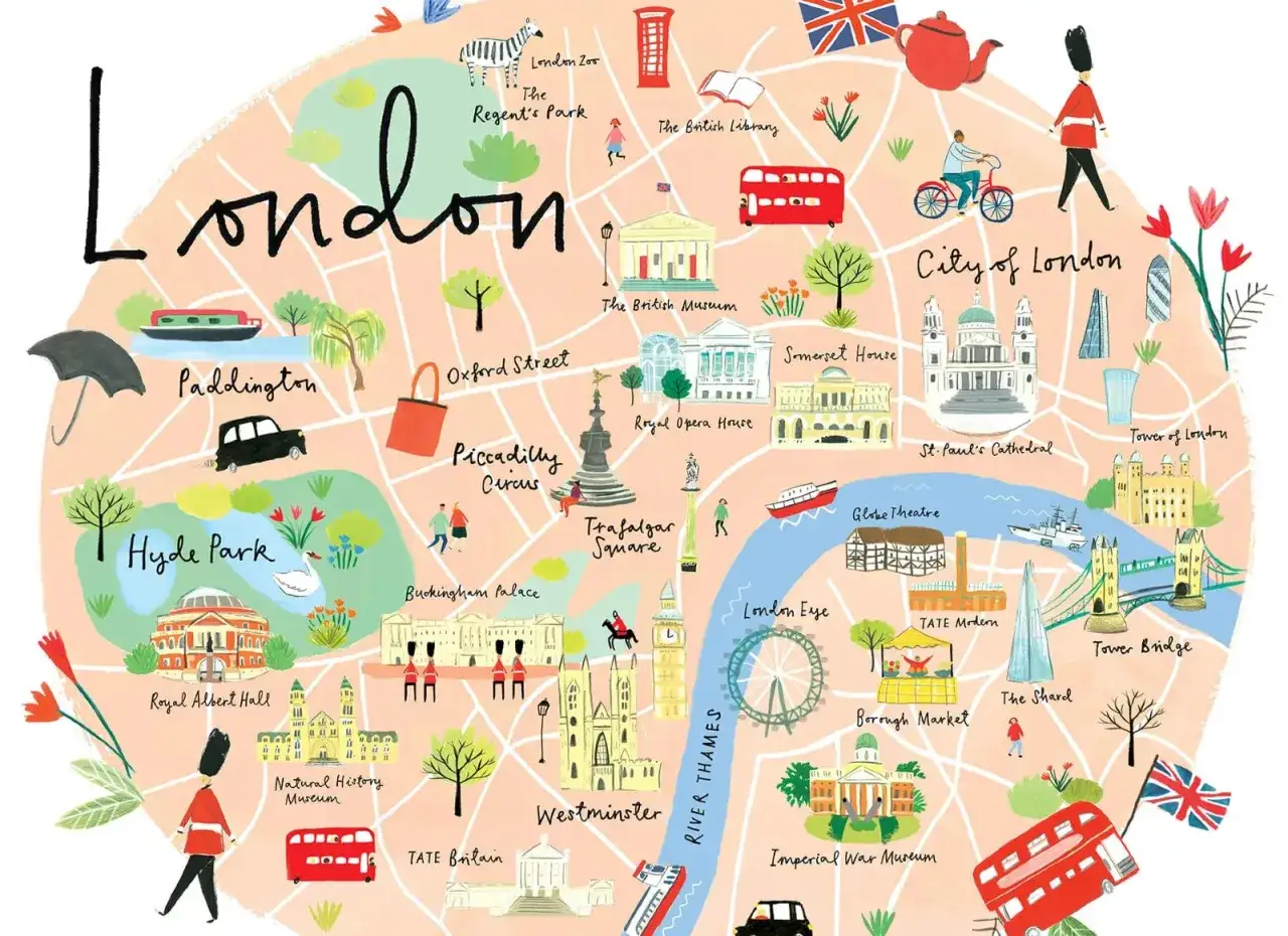 Mappa turistica Londra attrazioni principali