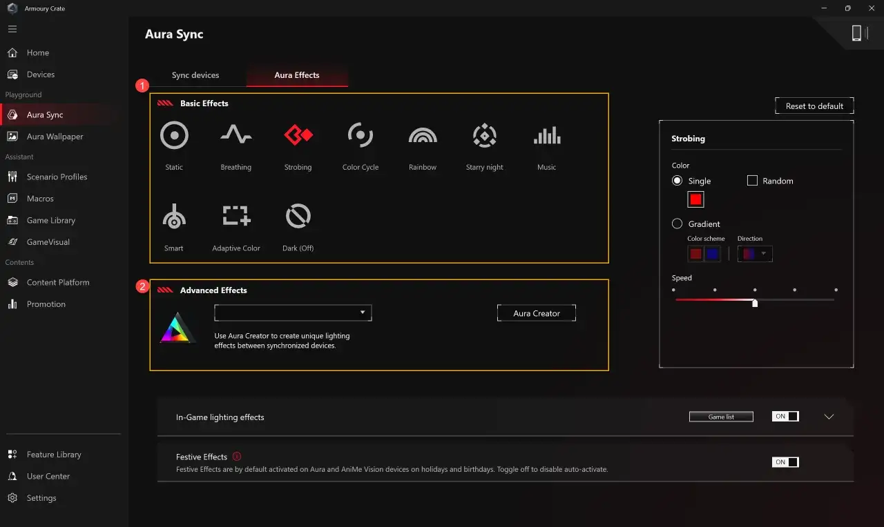 ASUS Armoury Crate Shutdown Effect