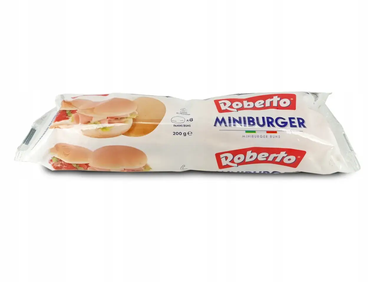 Opakowanie mini hamburgery bulki Roberto, 8 sztuk. Gdzie kupić? Idealne na szybką przekąskę.