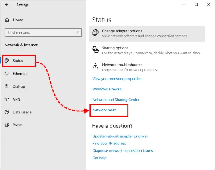 Resetowanie sieci Windows 10