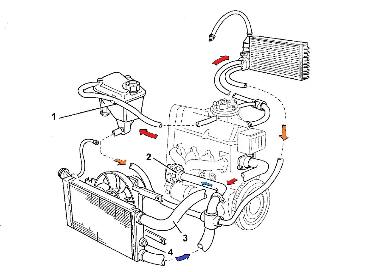 Fiat Seicento 900 engine bay cooling system