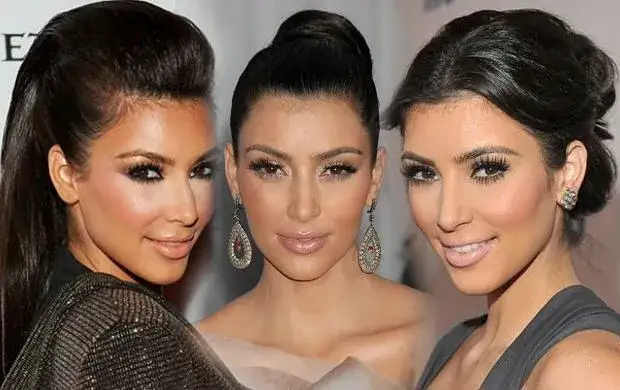 Rzęsy Kim Kardashian efekt przed i po