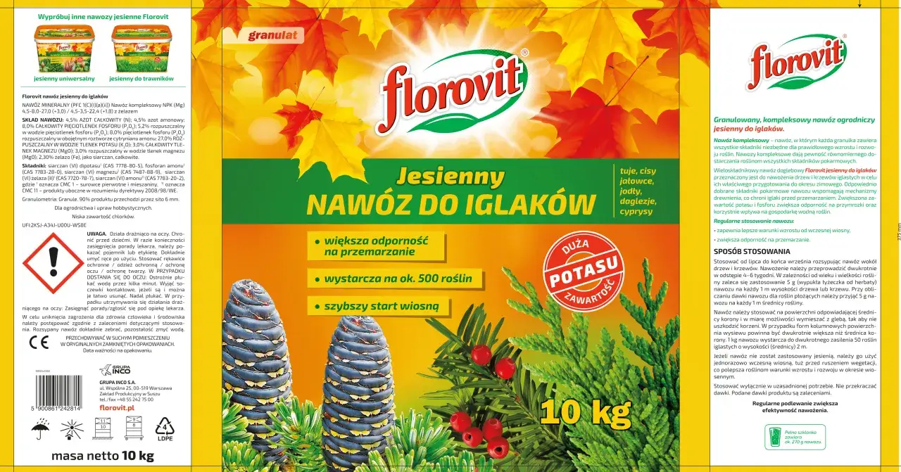 etykieta nawozu jesiennego do iglak&oacute;w