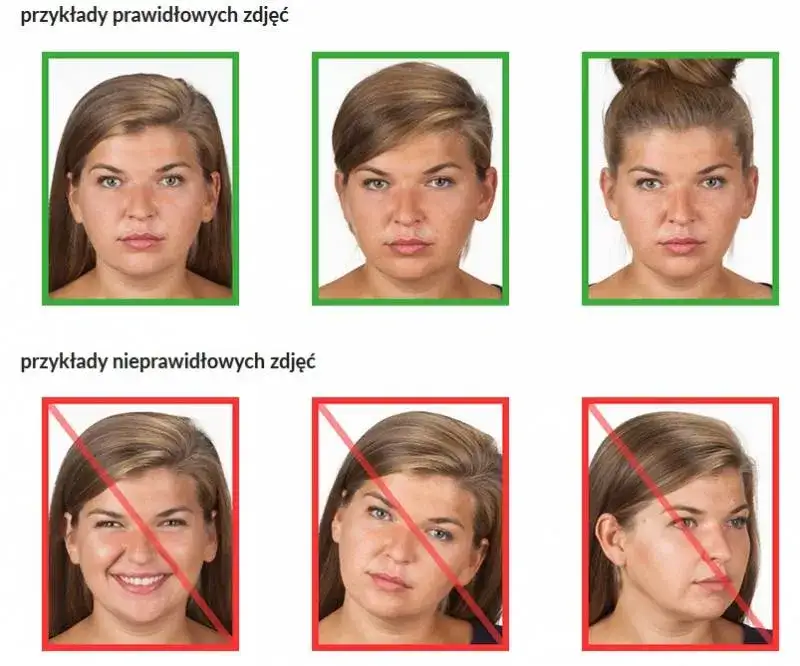 przykładowe zdjęcie do dowodu osobistego, prawidłowe zdjęcie do dokumentów