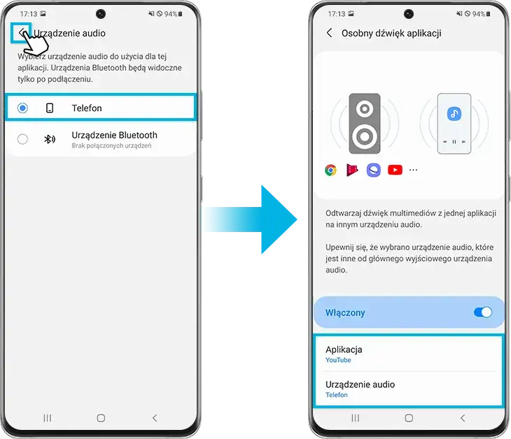 telefon samsung ustawienia bluetooth słuchawki
