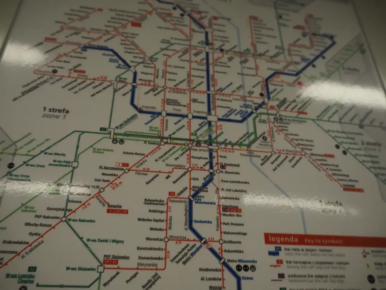 Mapa połączeń transportowych Warszawa Mielno