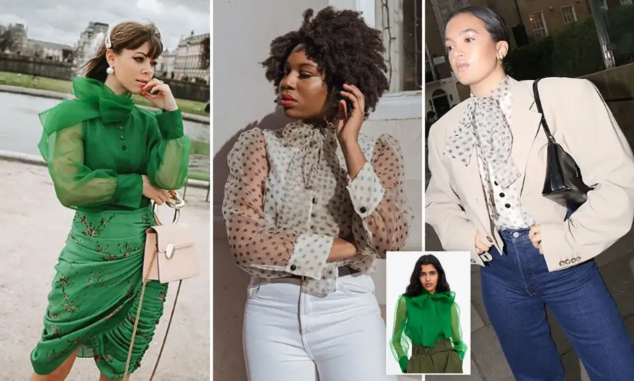 Transparentne bluzki stylizacje organza szyfon tiul