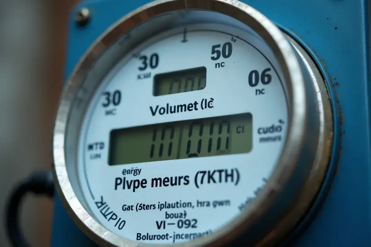 Cyfrowy licznik gazu pokazuje 100000. Odczyt pomoże Ci jak obliczyć zużycie gazu.